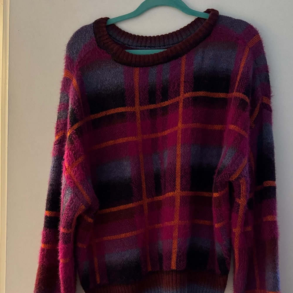 MAEVE Plaid Multicolor Sweater